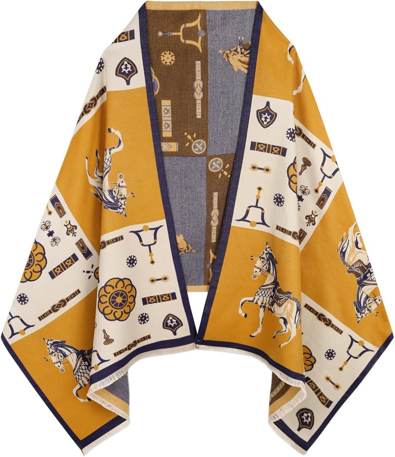 EXTREE Scarfs for Women Pashmina Silky Shawl Wrap for Evening Dressing Blanket Open Front Poncho Cape - Image 1